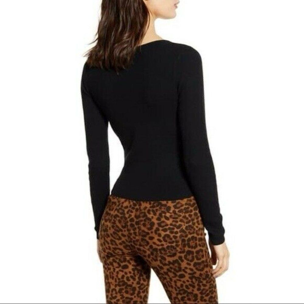 Leith Rib Wrap Sweater in Black Size: S - Picture 3 of 5